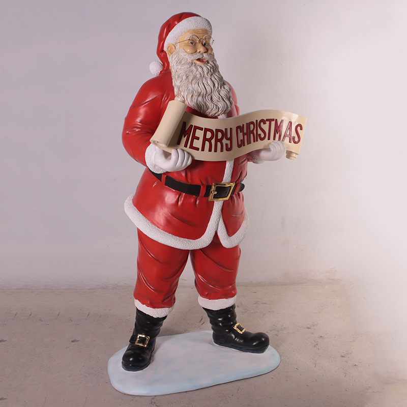 Santa with Christmas Banner 5ft.