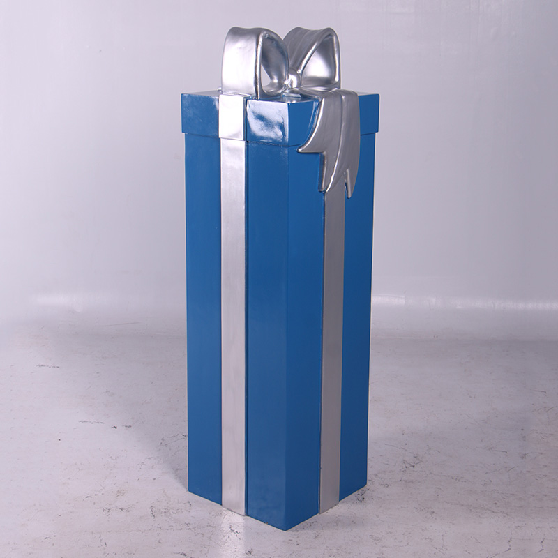 Present F Ribbon 120x40x40cm Blue with Silver
