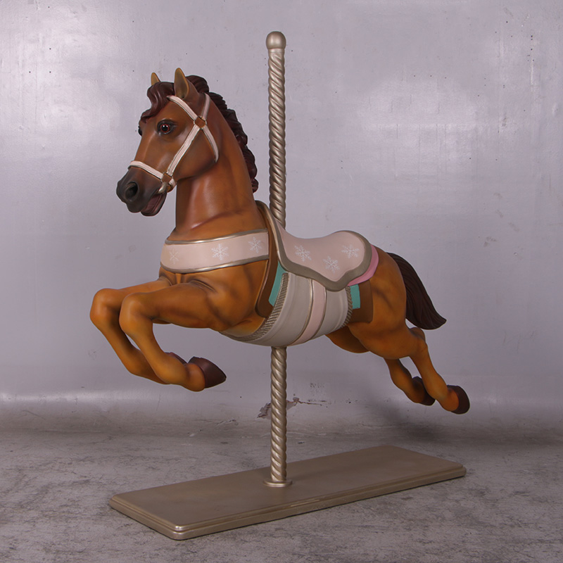 Christmas Carousel Horse Brown