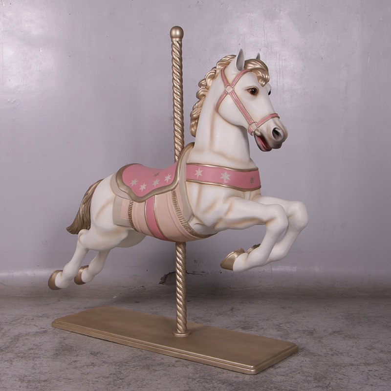 Christmas Carousel Horse Offwhite