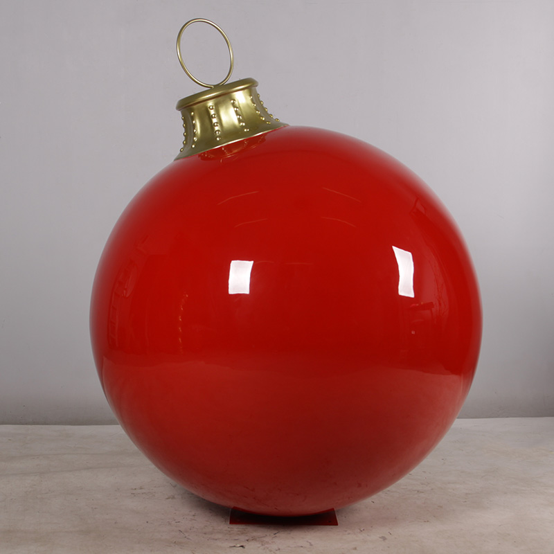 Christmas Ball 110cm dia w/ Metal Stand Gelcoat Red