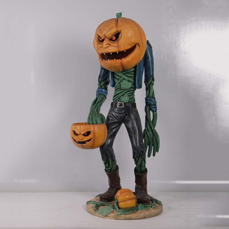 Scary Pumpkin Man with Candy Holder