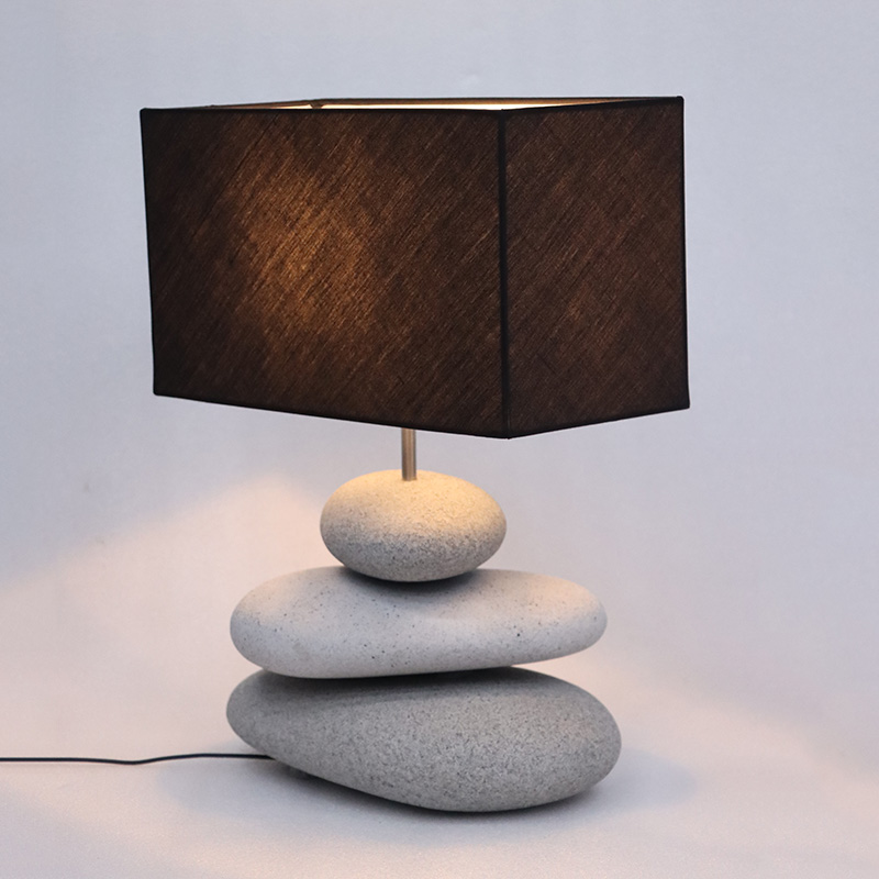 Pebble Stack Table Lumiere DarkGranite&LightGranite