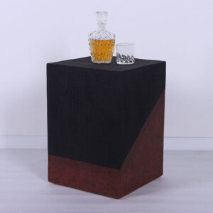 Scorched Side Table MatBlk&GL