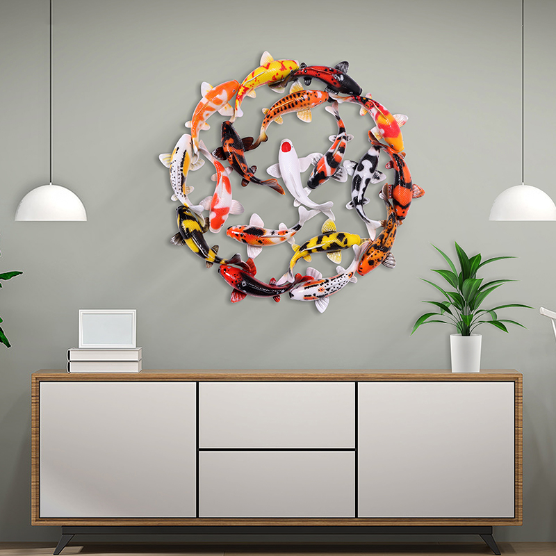 Koi “Lucky 18” Wall Art – 40″dia