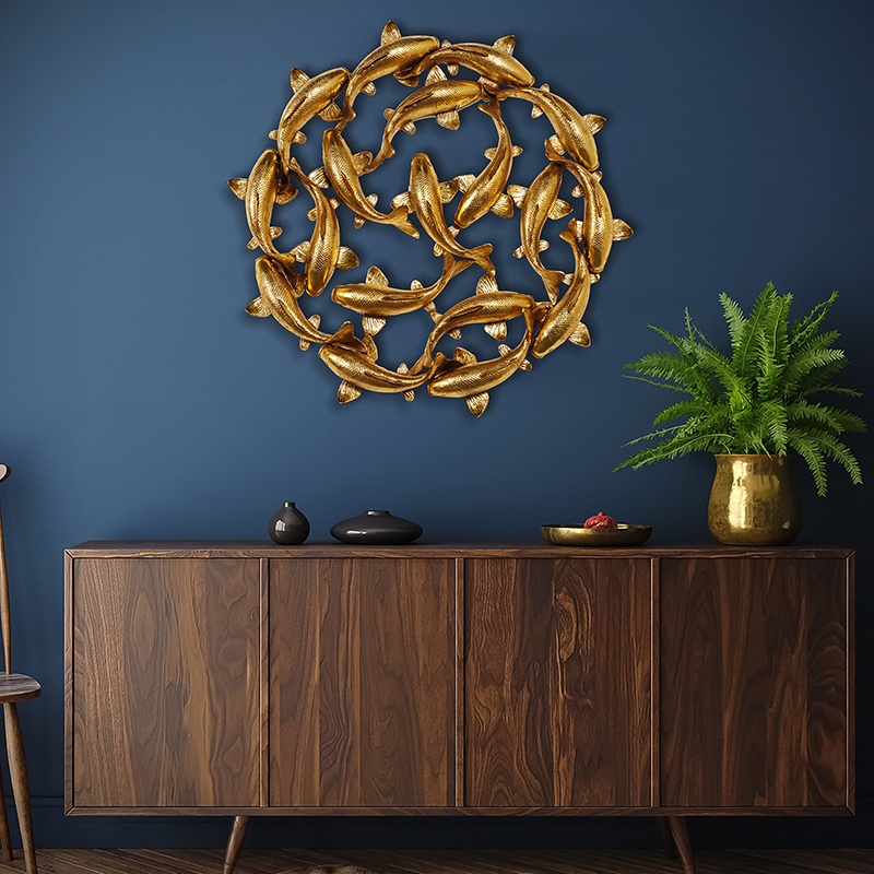 Koi “Lucky 18” Wall Art – 40″dia GL