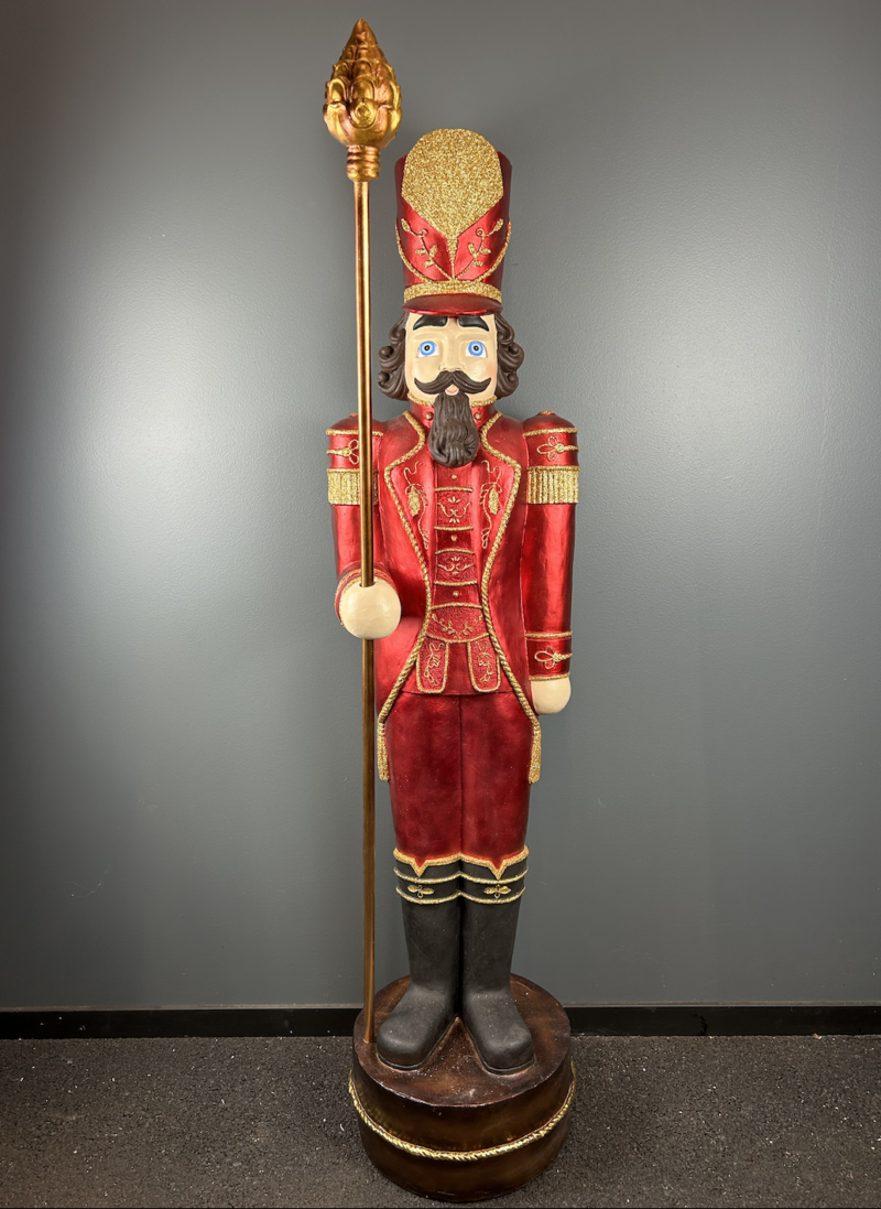 Nutcracker soldier staff Red/Gold 172 cm