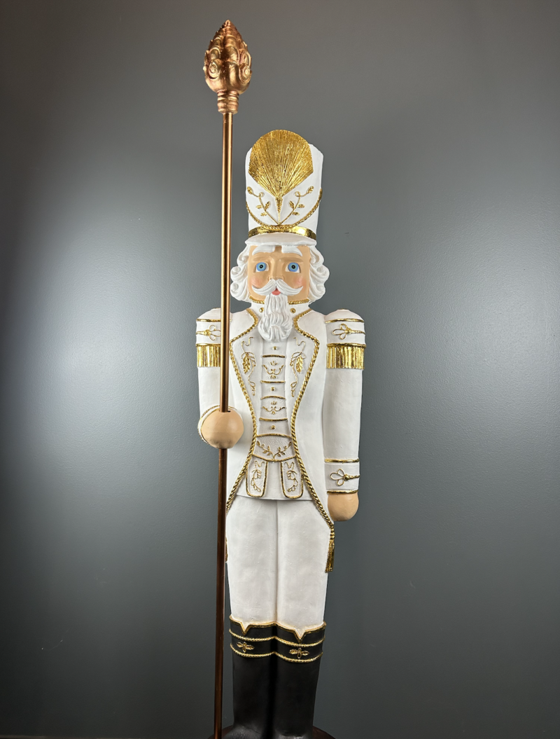 Nutcracker soldier staff white/gold 172 cm