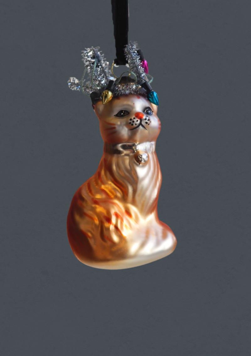Glass cat 9 cm