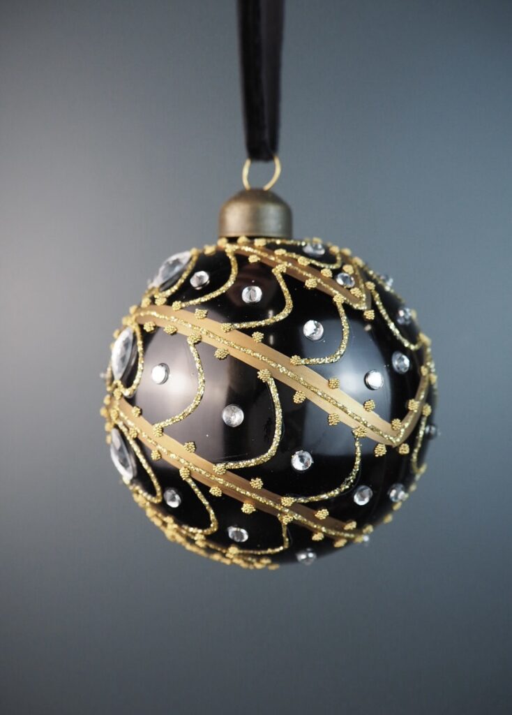 Glass ball black 8cm - Image 2