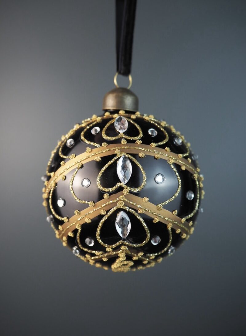 Glass ball black 8cm