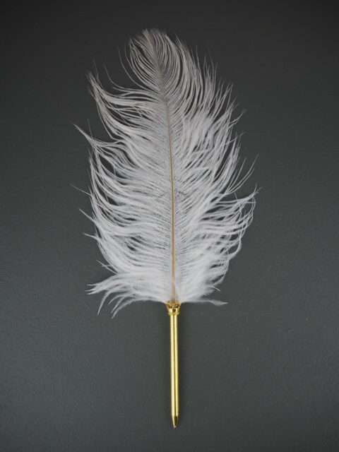 Ostrich feather pen WHITE