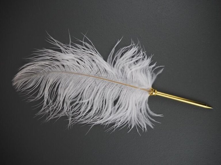 Ostrich feather pen WHITE - Image 2