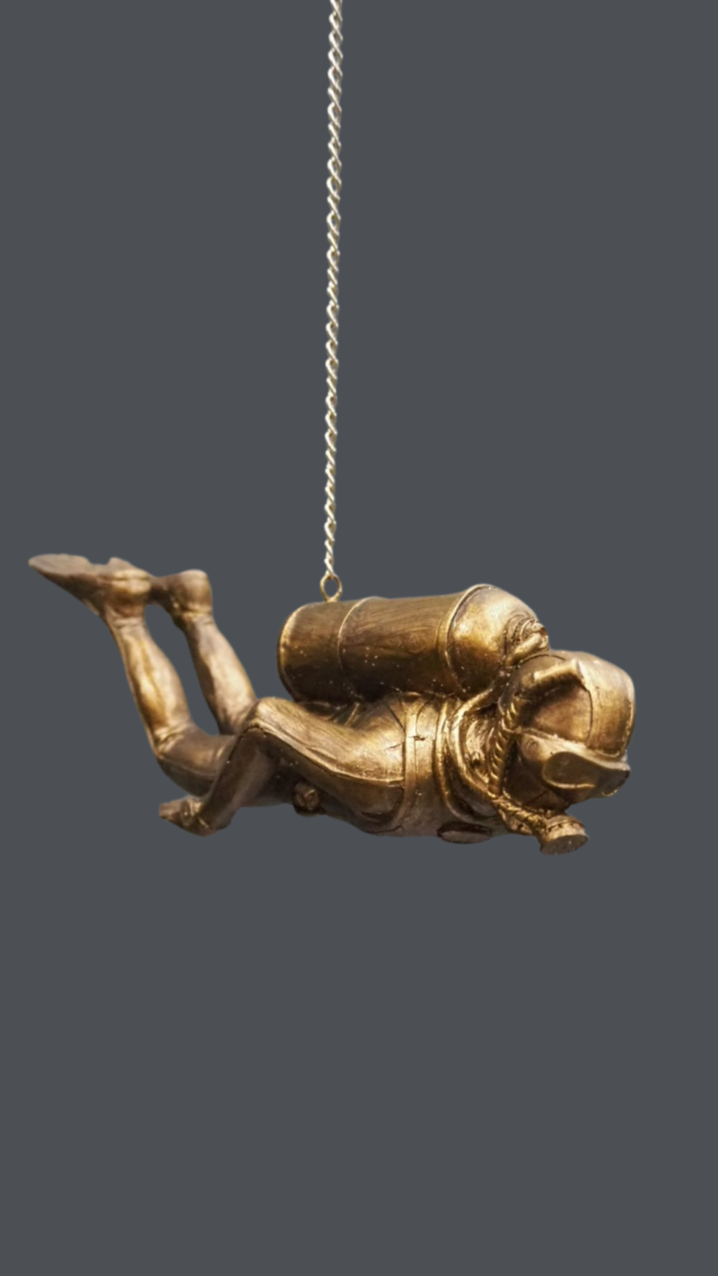 Diver hanging