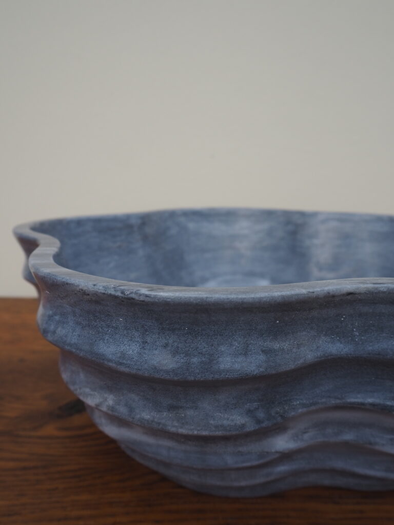 Ribbed bowl grey marble - Image 2