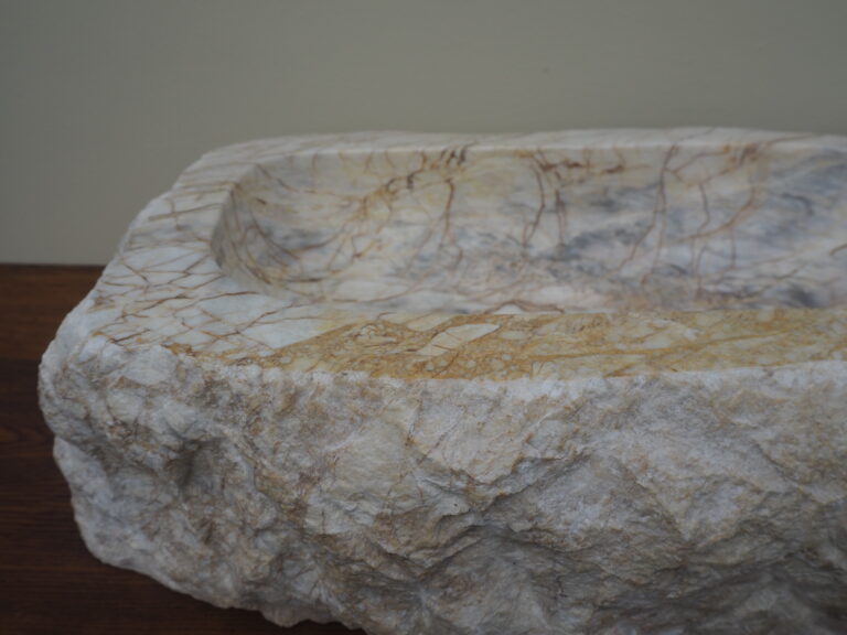 Bowl raw marble 50 cm - Image 3
