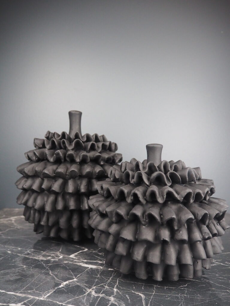 Round pinecone Jar black S - Image 3
