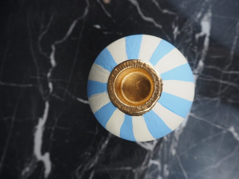 Round candel holder blue S - Image 3