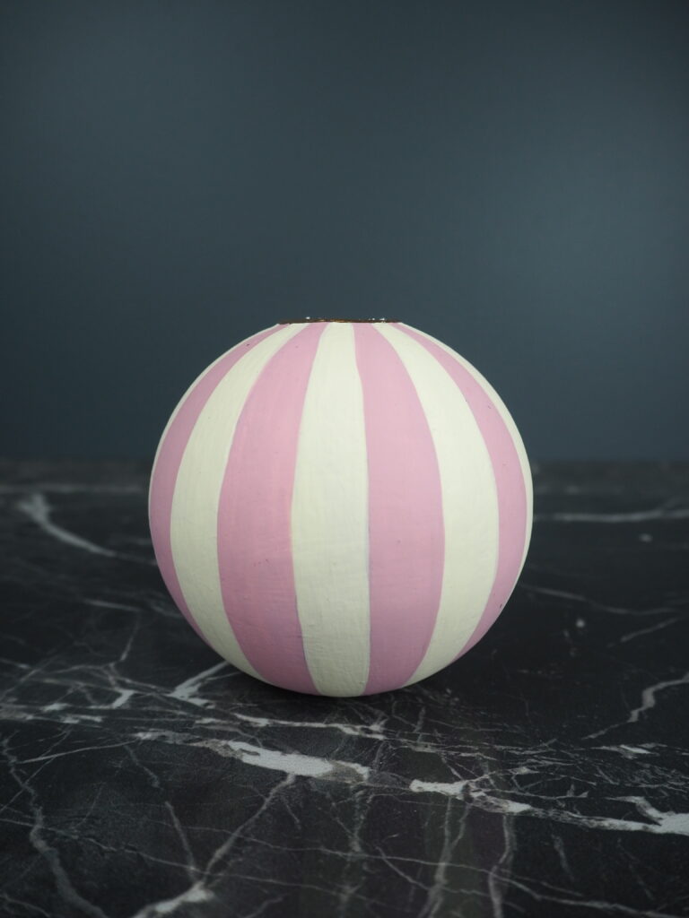 Round candel holder pink L - Image 2