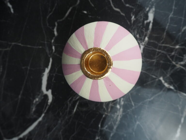 Round candel holder pink L - Image 3