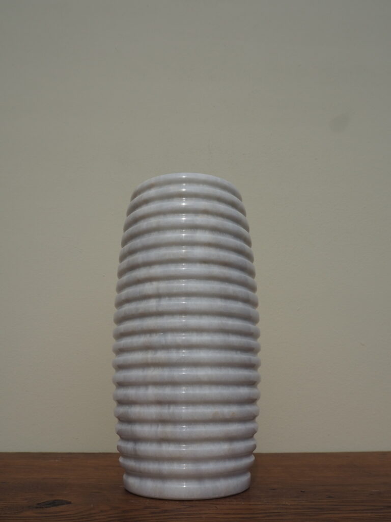 Marble ribbed vase