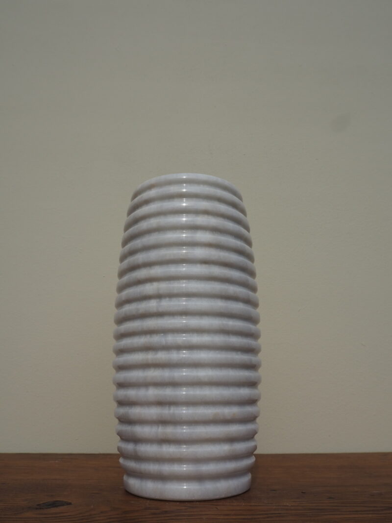 Marble ribbed vase