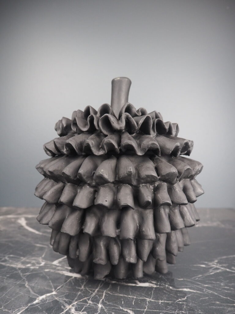 Round pinecone Jar black S