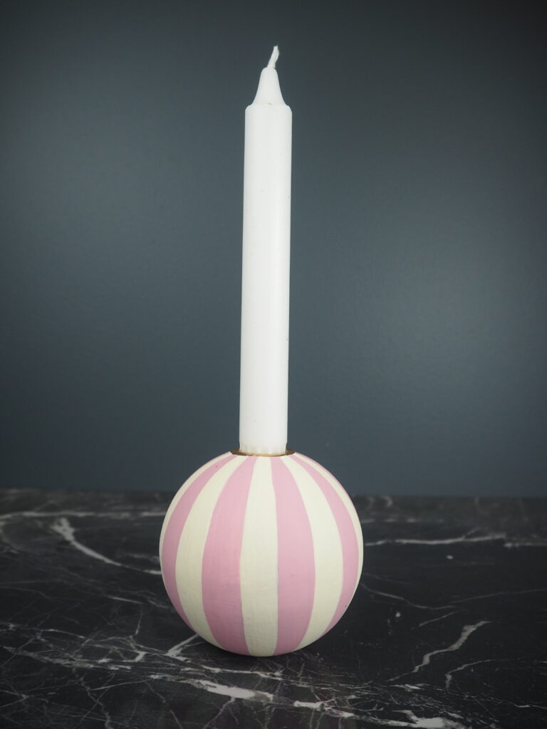 Round candel holder pink L