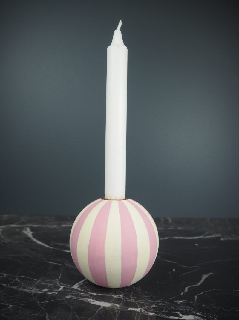 Round candel holder pink L