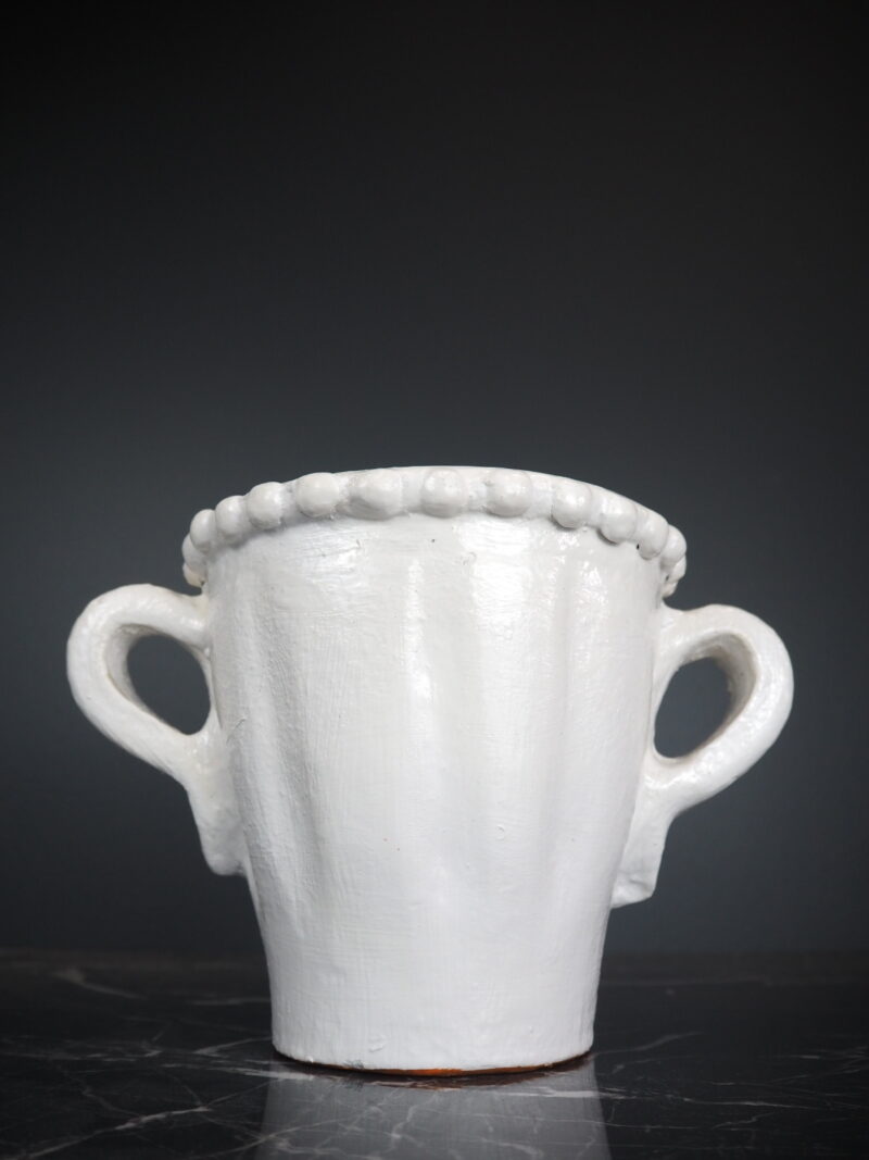 Blois White Glossy Vase S 02
