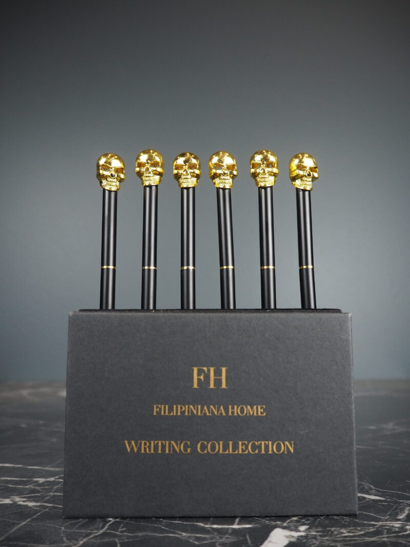 Golden scull ball pen