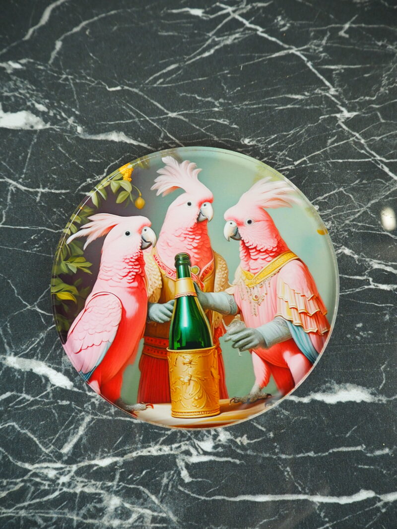 Pink flamingo coasters 3 ass