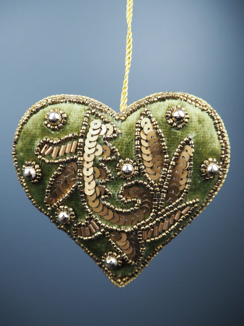 Heart olive green/golden
