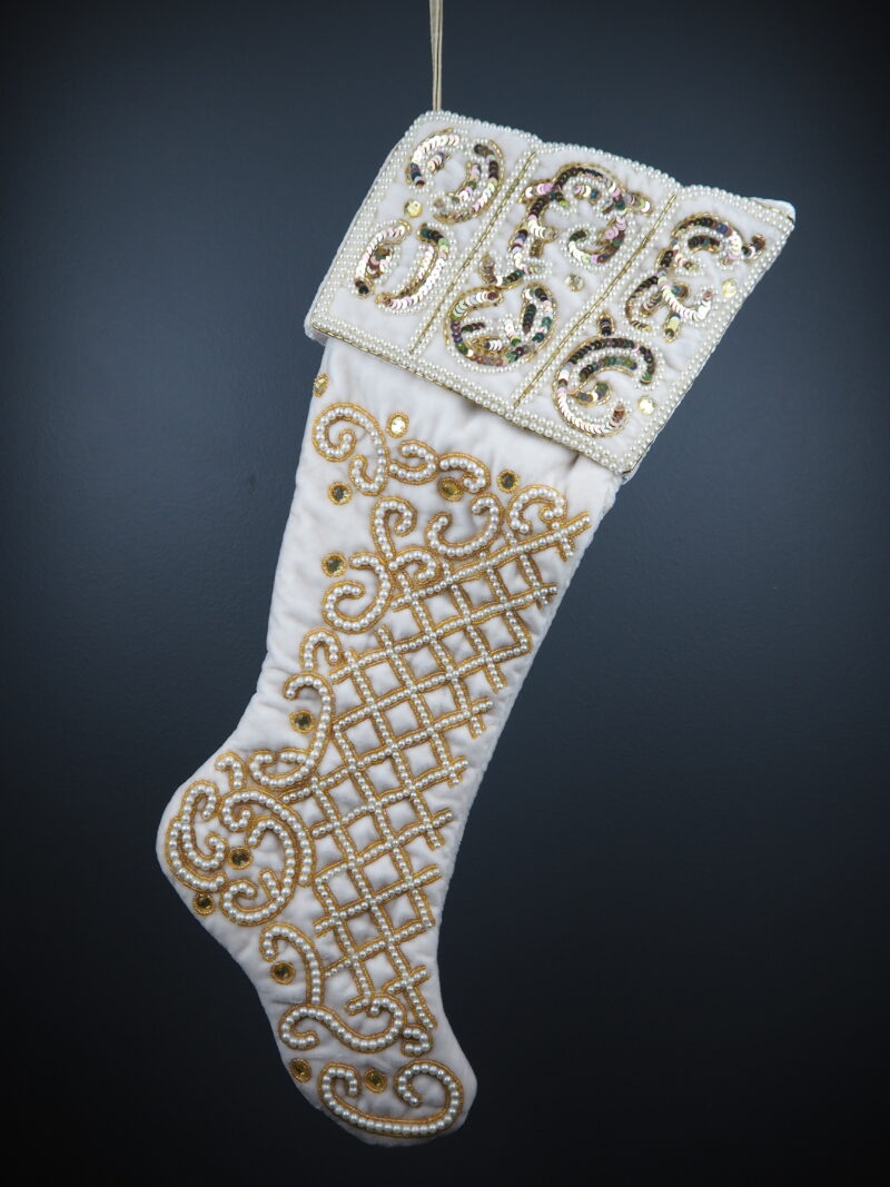 Stocking white/golden