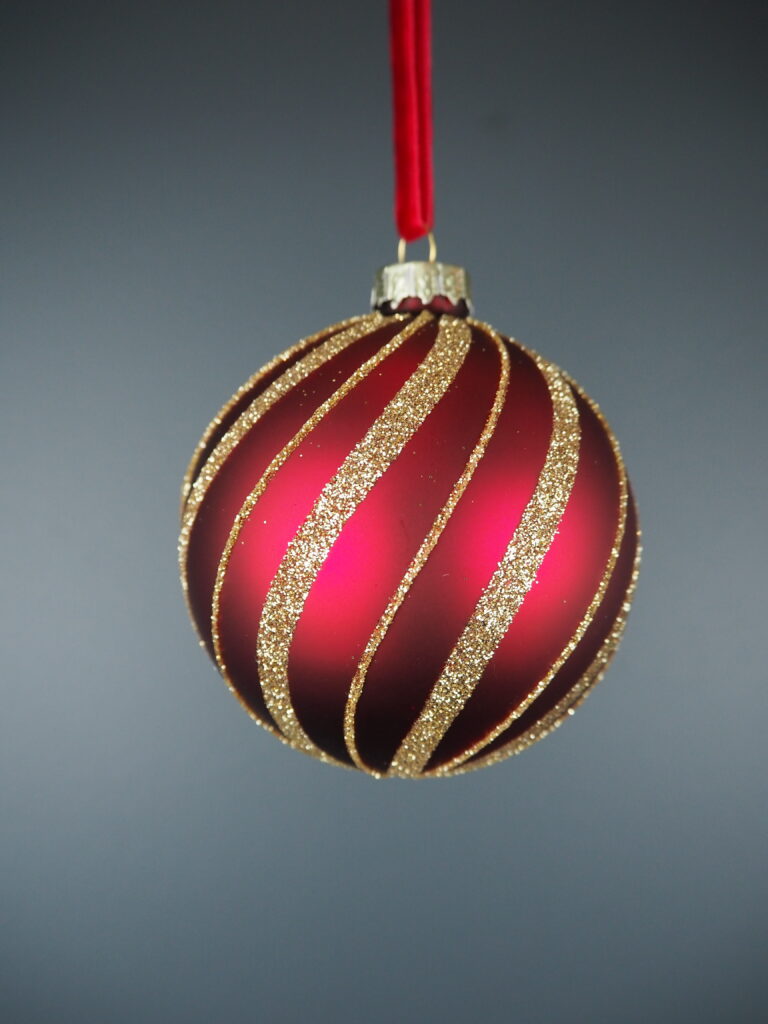 Glass ball red stripe