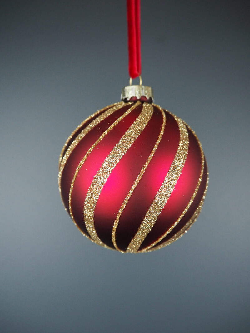 Glass ball red stripe