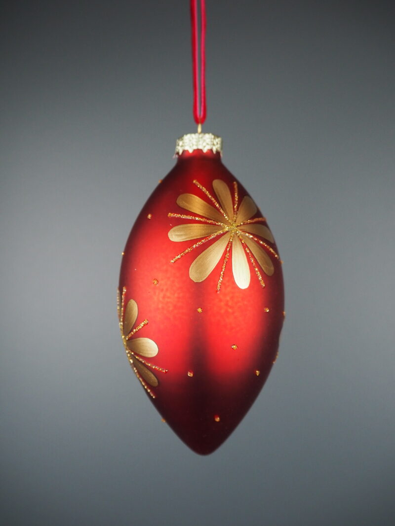Glass ball red flower