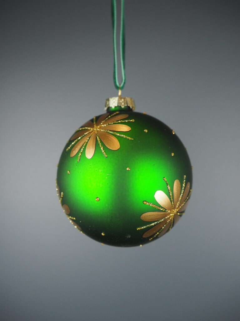 Glass ball green flower