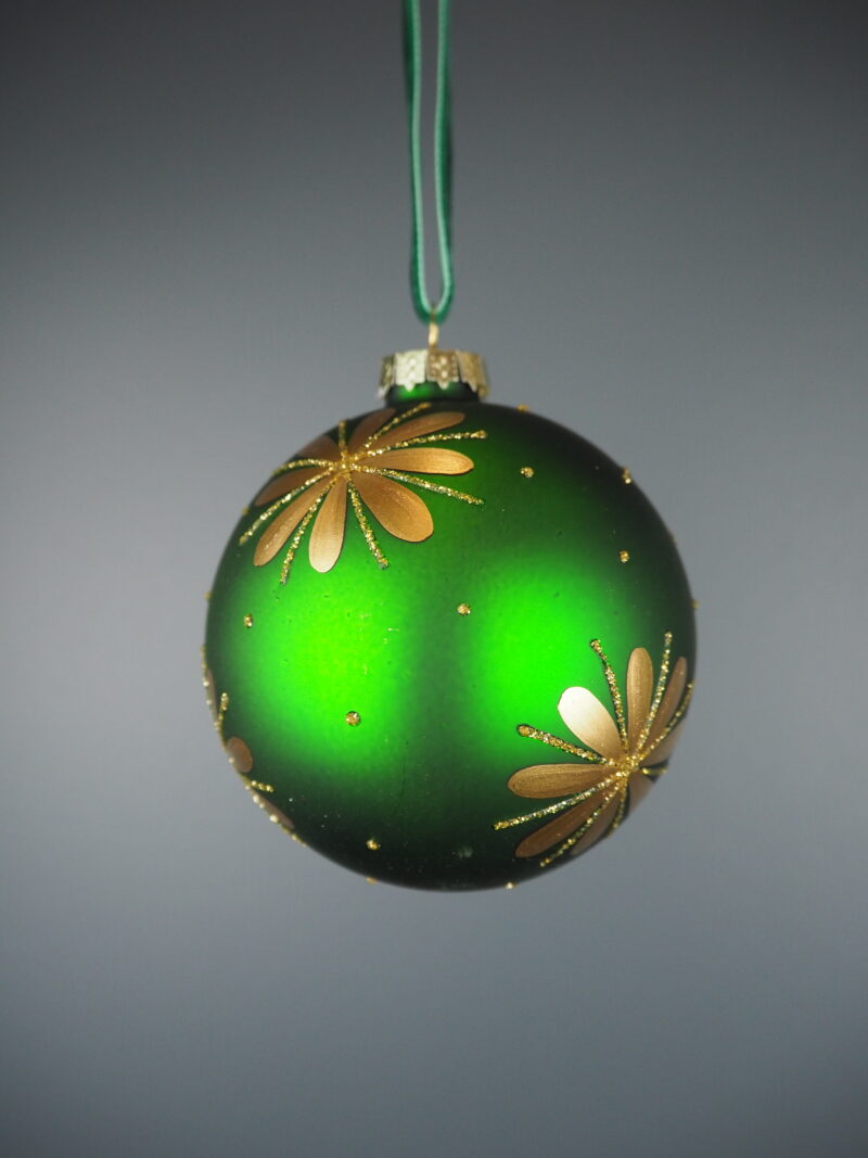 Glass ball green flower