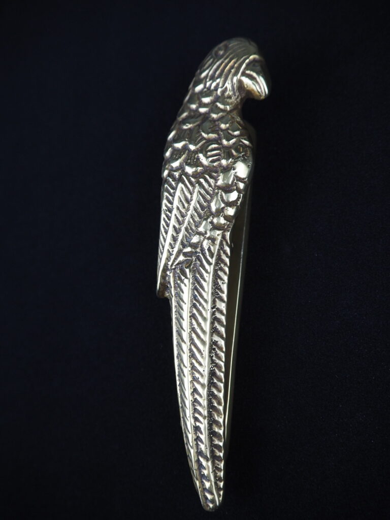 Parrot brass door knocker
