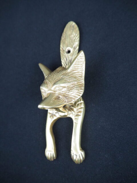 Fox brass door knocker