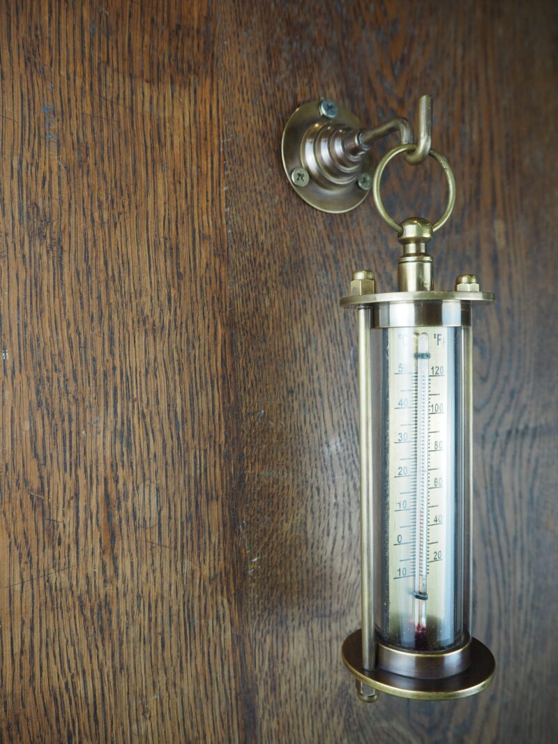 Brass hanging thermometer