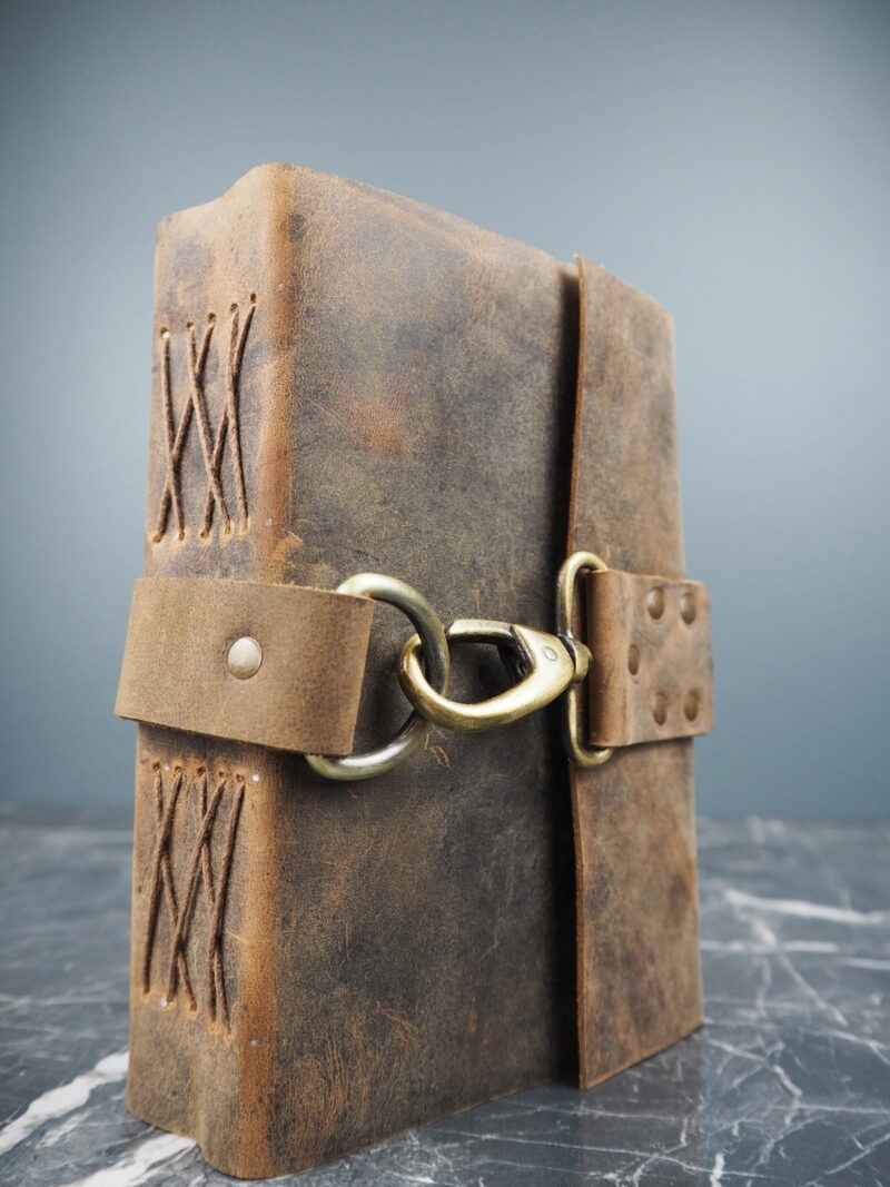 Vintage leather journal w hook closure