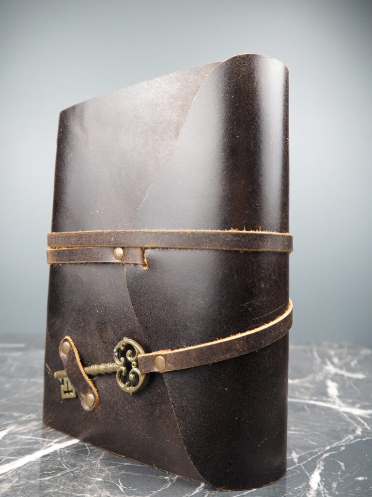 Vintage leather journal w lock