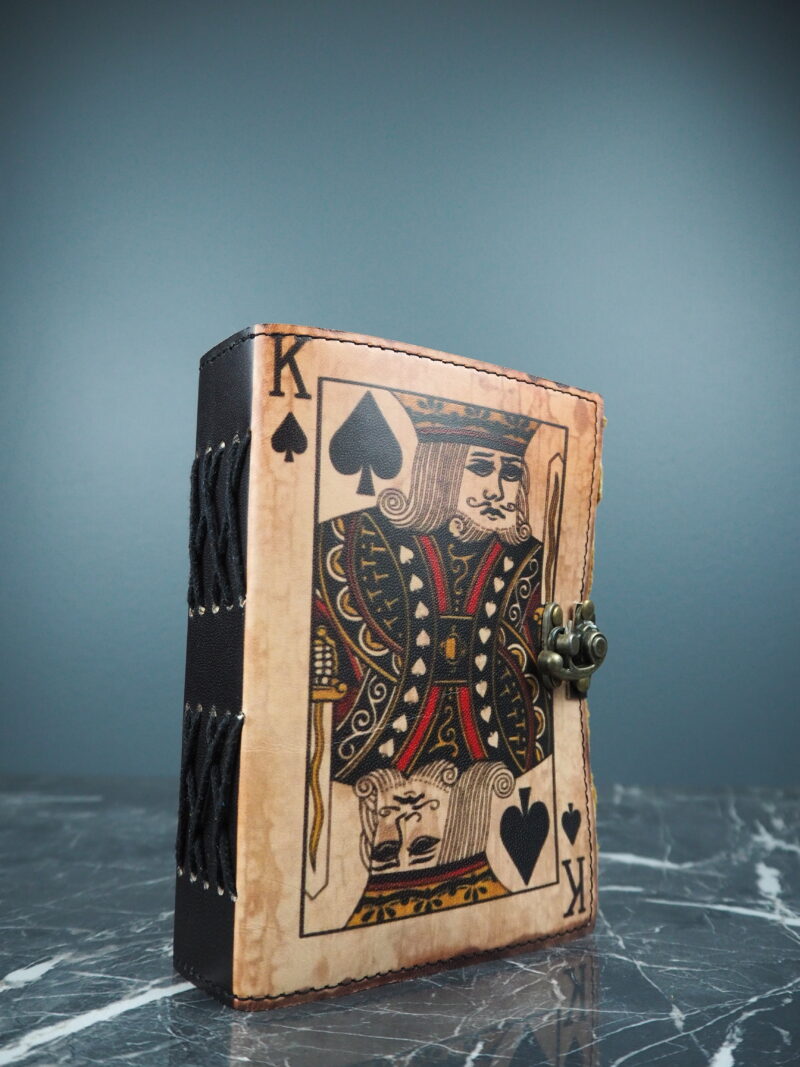Printed leather journal w lock