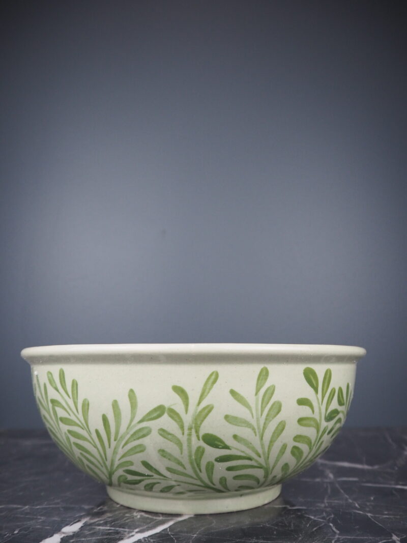 Flavie Ceramic bowl green Hand painted