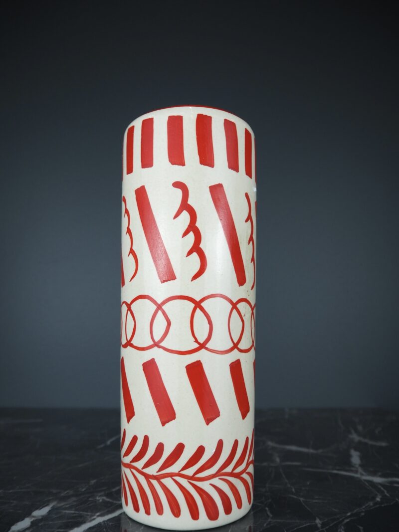 Amandia Ceramic vase red/white hand painted