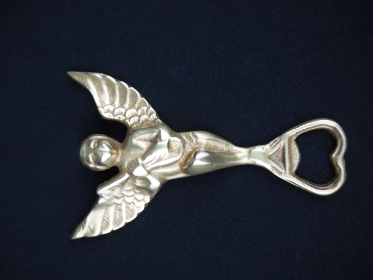 Vintage brass angel bottle opener - Image 2