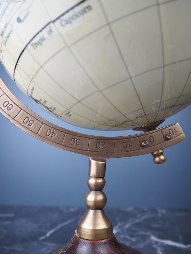 8" dia globe on leather sheathed base - Image 4