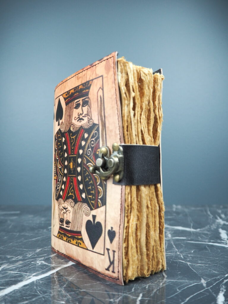 Printed leather journal w lock - Image 2